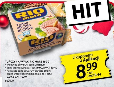 Tuńczyk kawałki Rio Mare w oliwie z oliwek, w sosie własnym 160 g promocja w Selgros