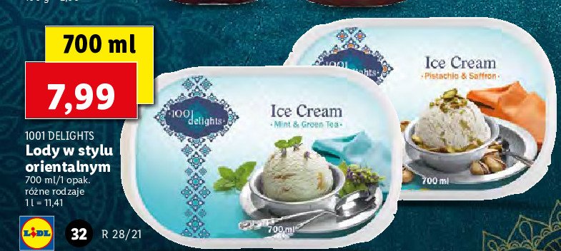 Lody o smaku mi臋towym z sosem z zielonej herbaty 1001 delights promocja