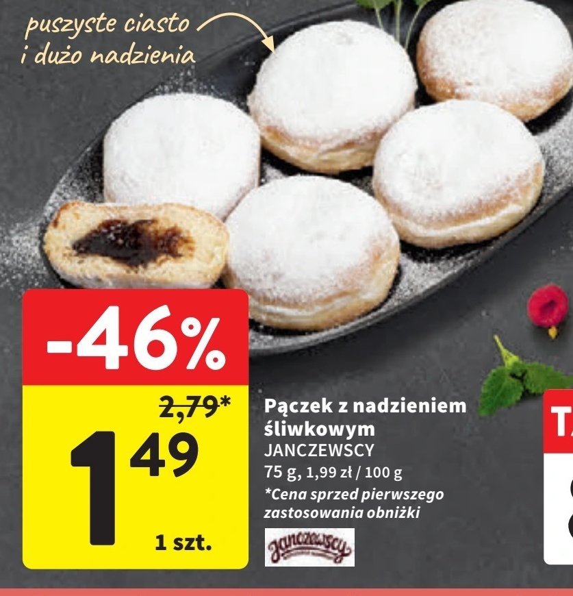 Pączek z nadzieniem śliwkowym Janczewscy promocja w Intermarche