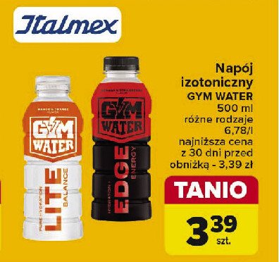 Napój izotoniczny banana & strawberry Gym water edge promocja