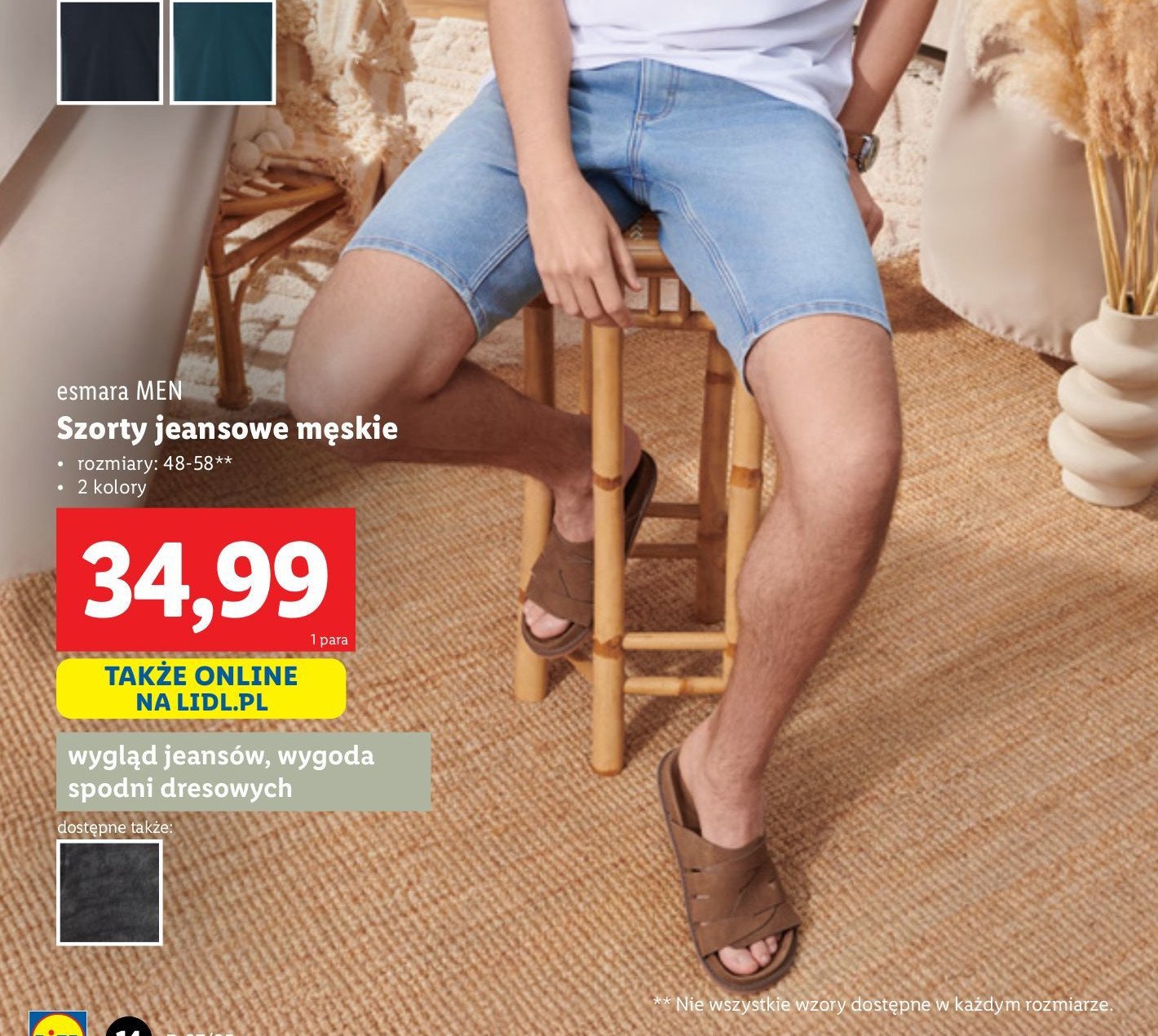 Szorty jeans 48-58 Esmara promocja w Lidl
