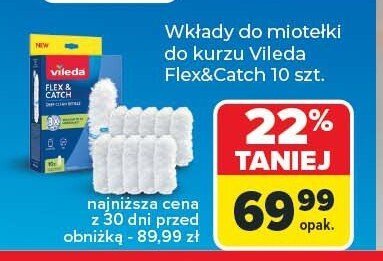 Wkłady do miotełki do kurzu Vileda Flex&Catch 10 szt. najniższa cena z 30 dni przed obniżką - 89,99 zł promocja w Carrefour