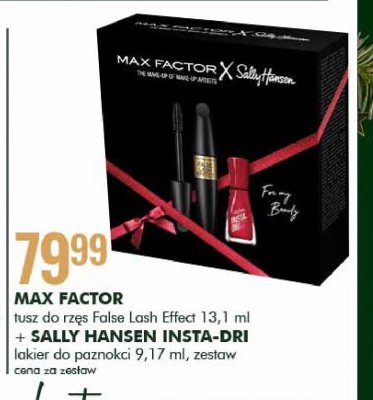 Zestaw w pudełku: tusz do rzęs false lash effect + lakier sally hansen insta-dri Max factor zestaw promocja