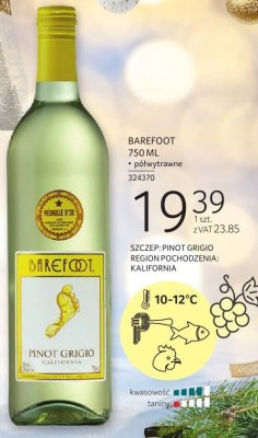 Wino Barefoot Pinot Grigio promocja w Selgros