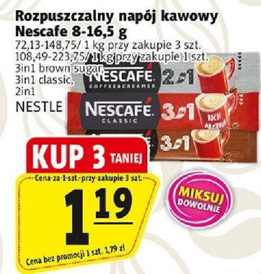 Rozpuszczalny napój kawowy Nescafe 8-11,5 g NESTLE promocja w Prim Market