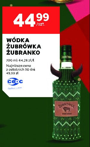 Wódka + żubranko Żubrówka bison grass promocja w Stokrotka