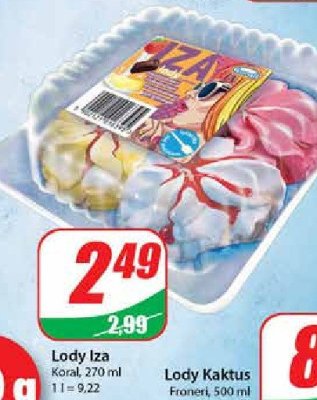 Lody śmietankowo-cytrynowo-truskawkowo-czekoladowe z sosem porzeczkowym Koral iza promocja