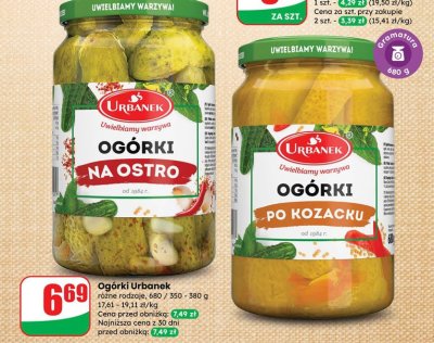 Ogórki Urbanek różne rodzaje po kozacku promocja w Dino