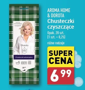 Chusteczki nawilżane uniwersalne Aroma home & dorota promocja