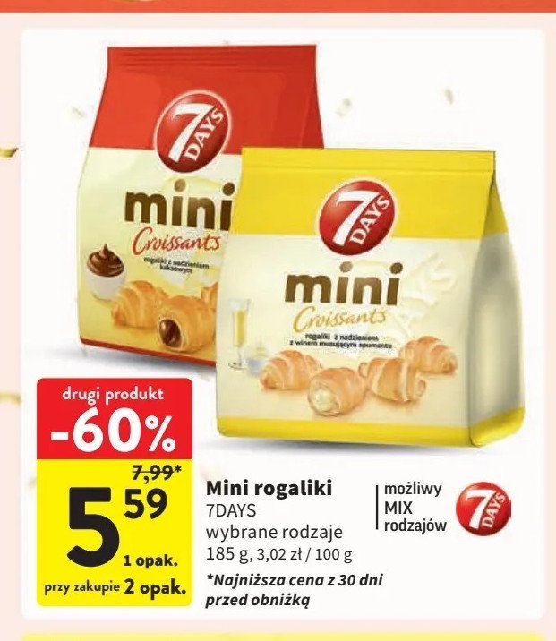 Mini rogaliki szampańskie 7 days mini promocja w Intermarche