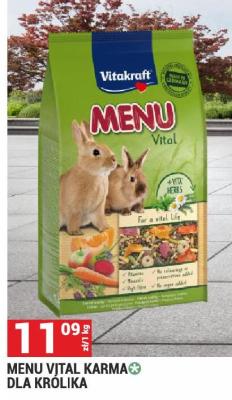 Karma MENU VITAL dla królika promocja w Merkury Market
