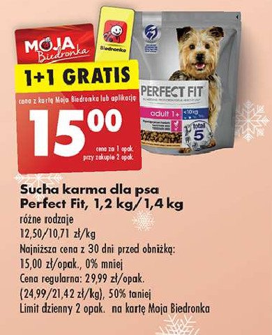 Karma dla psa powyżej 10 kg adult 1+ Perfect fit promocja