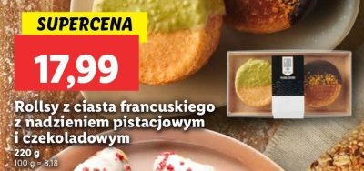 Rolls z ciasta francuskiego z nadzieniem pistacjowym i czekoladowym promocja