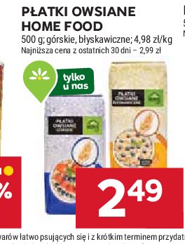 Płatki owsiane błyskawiczne Home food promocja