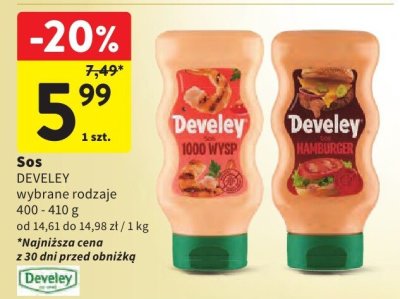 Sos DEVELEY wybrane rodzaje promocja w Intermarche