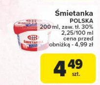 Śmietanka polska 30% Mlekovita promocja w Carrefour