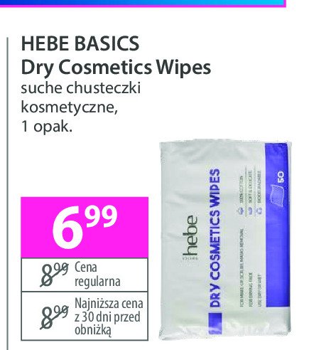 Chusteczki suche Hebe basics promocja