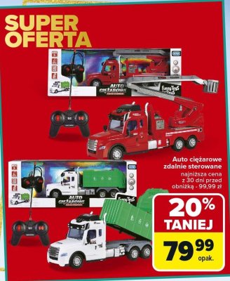 Auto ciężarowe zdalnie sterowane białe promocja w Carrefour