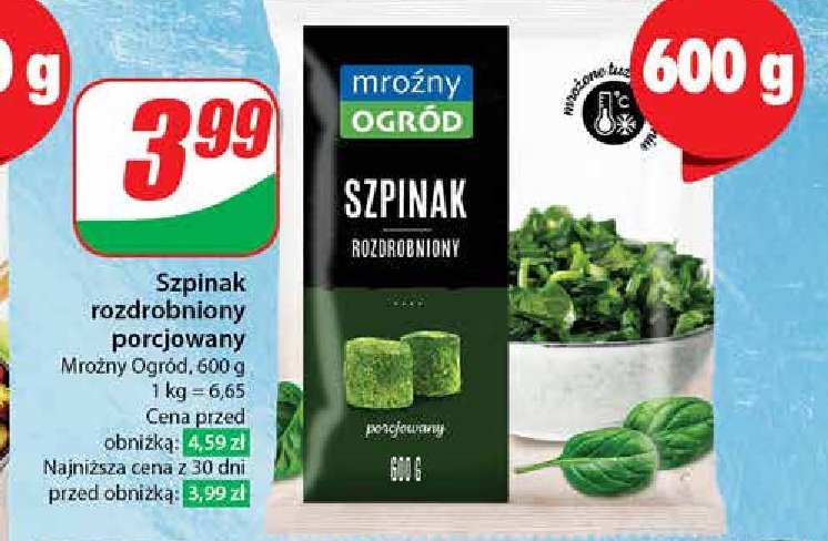 Szpinak porcjowany promocja