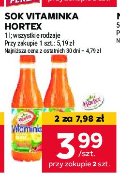 Sok marchew-jabłko-brzoskwinia Hortex vitaminka promocja