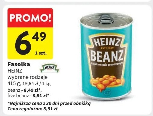 Fasolka w sosie pomidorowym Heinz promocja w Intermarche