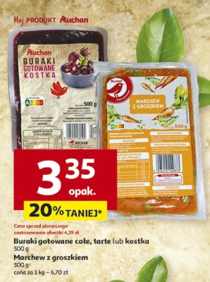 Buraki gotowane całe, tarte lub kostka promocja w Auchan