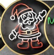 Neon LED Mikołaj promocja w Castorama