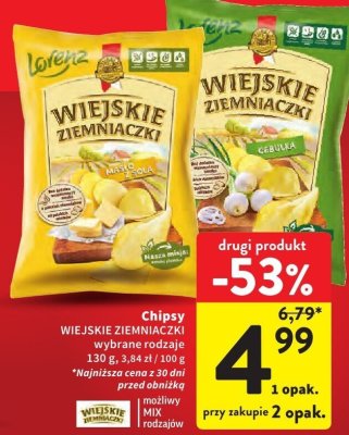 Chipsy WIEJSKIE ZIEMNIACZKI masło i cebula promocja w Intermarche
