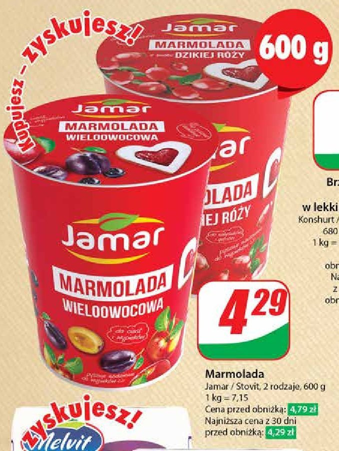 Marmolada o smaku dzikiej róży Jamar promocja