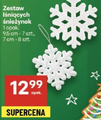 Zestaw lśniących śnieżynek promocja w Delikatesy Centrum