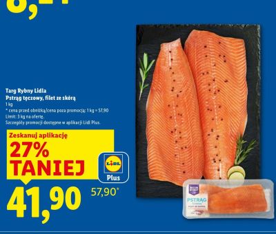 Pstrąg tęczowy, filet ze skórą promocja w Lidl
