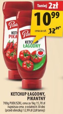 Ketchup łagodny, pikantny Pudliszki promocja w Arhelan