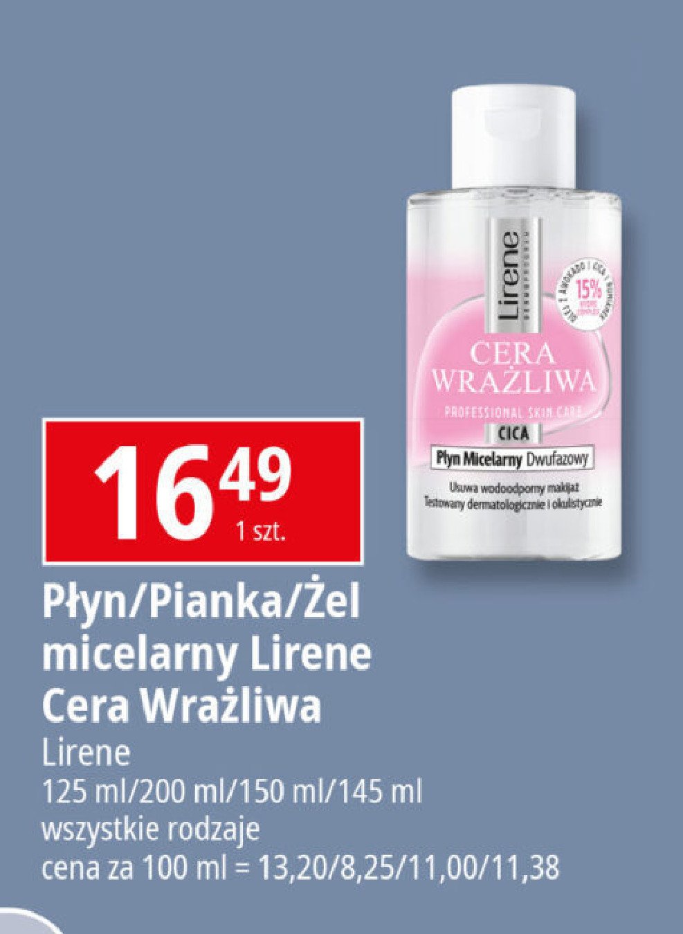 Kojący żel micelarny LIRENE CERA WRAŻLIWA promocja