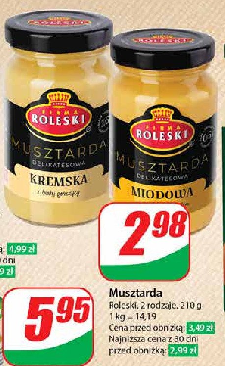 Musztarda delikatesowa miodowa Roleski promocja