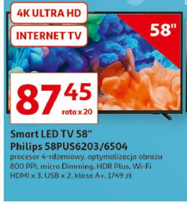 Telewizor led 58 pus6203 Philips promocja