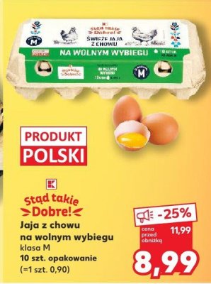 Jaja z chowu na wolnym wybiegu klasa M 10 szt. promocja w Kaufland