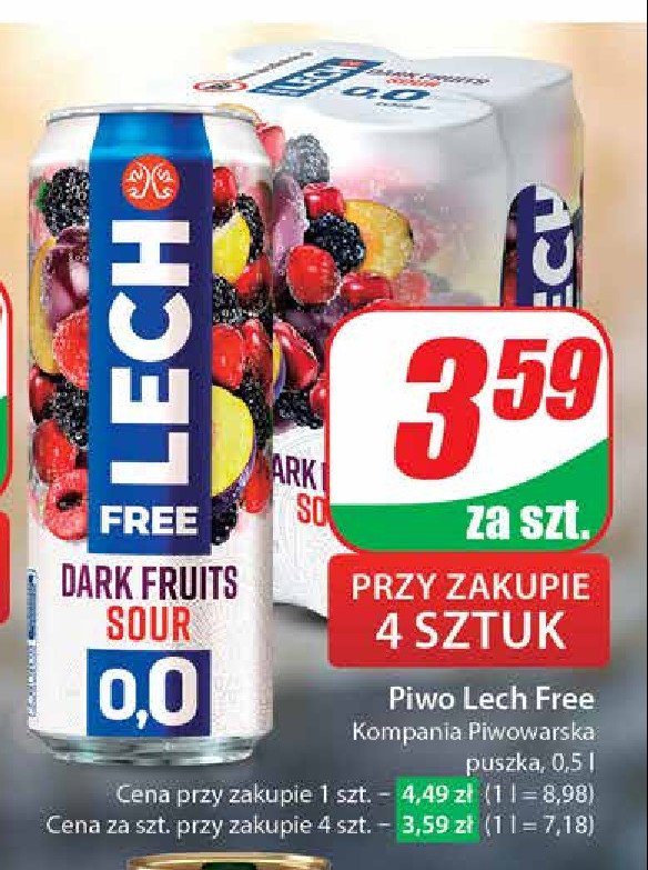 Piwo Lech free dark fruits sour promocja