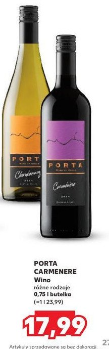 Wino Porta carmenere promocja w Kaufland