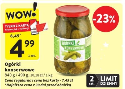 Ogórki konserwowe promocja w Intermarche