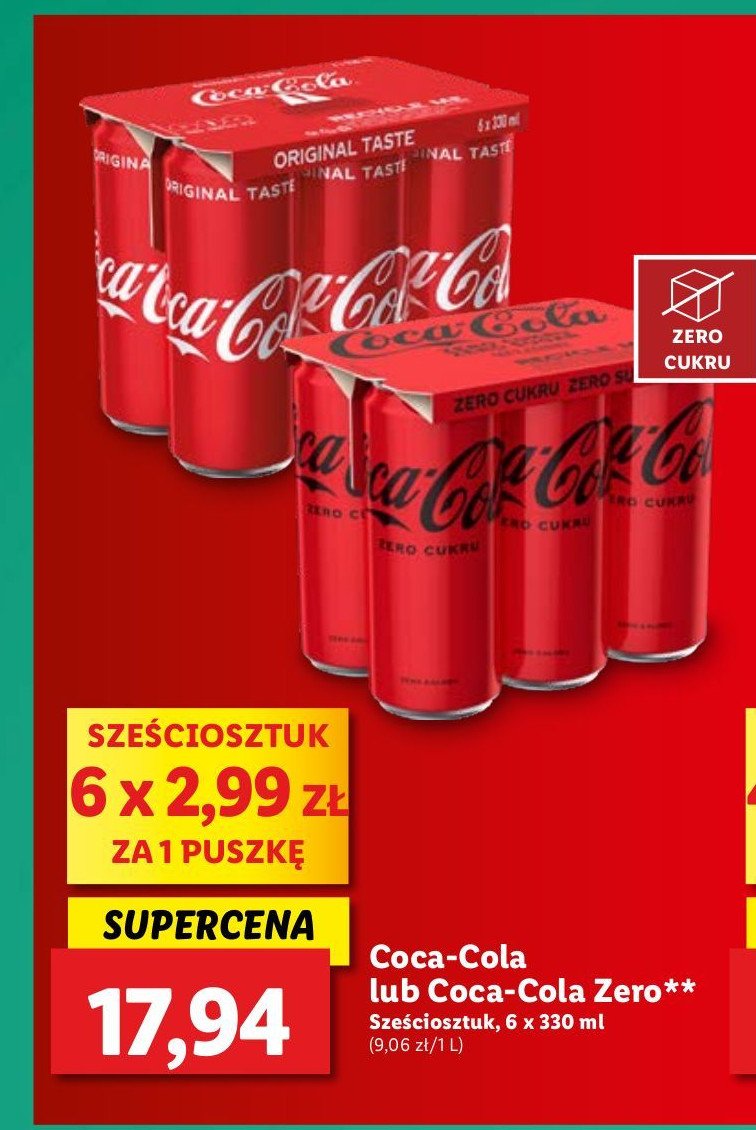 Napoj Coca-cola zero promocja