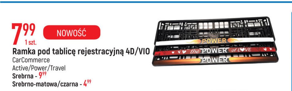 Ramka do tablicy rejestracyjnej Carcommerce promocja