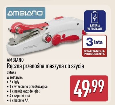Ręczna przenośna maszyna do szycia promocja w Aldi