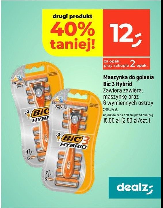 Maszynka do golenia + 6 wkładów Bic 3 hybrid promocja