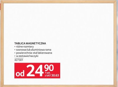 Tablica magnetyczna różne rozmiary promocja w Selgros