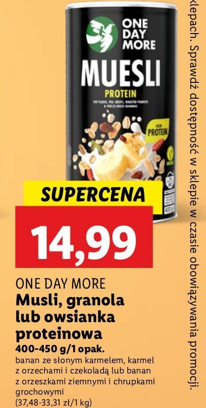 Musli proteinowe One day more promocja