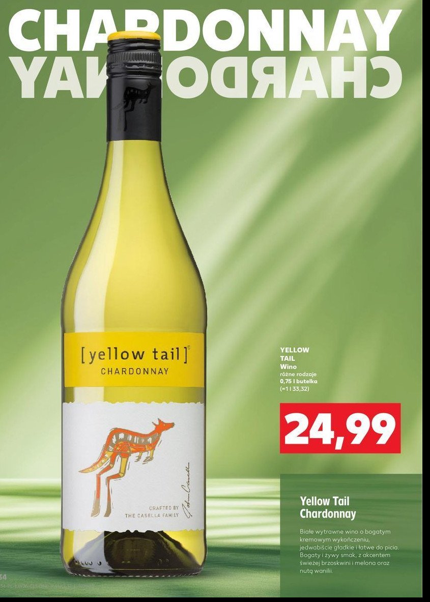 Wino YELLOW TAIL CHARDONNAY promocja w Kaufland