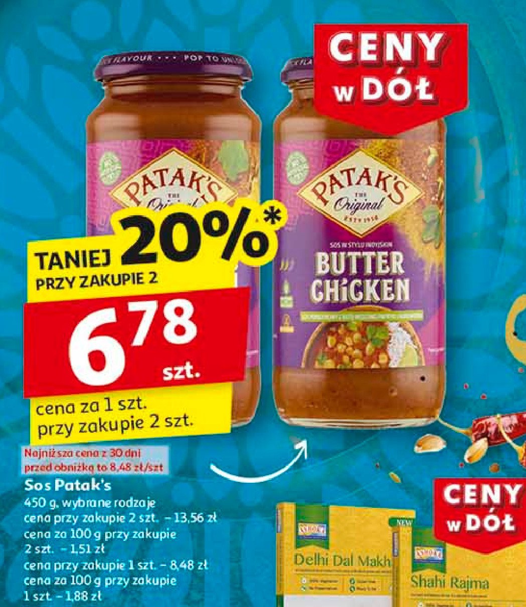 Sos pomidorowy butter chicken Patak's promocja w Auchan