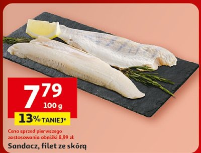 Sandacz, filet ze skórą, 100 g promocja w Auchan