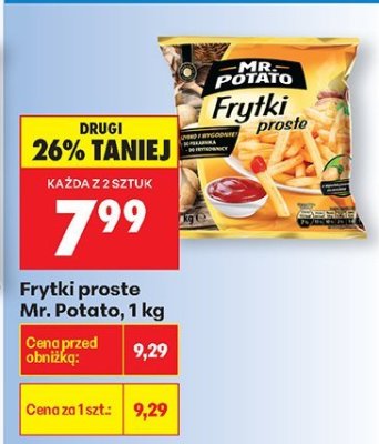 Frytki proste 1 kg promocja w Biedronka
