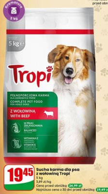 Karma sucha dla psa z wołowiną  promocja w Dino